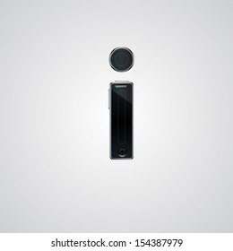 the letter i  in phone style