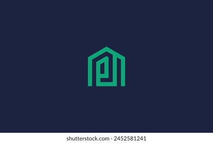 letter pi with house logo icon design vector design template inspiration