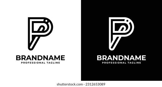 Letter PI or IP Monogram Logo, suitable for any business with PI or IP initials.