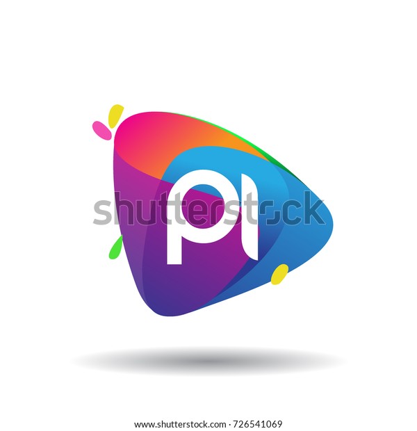 Letter Pi Logo Colorful Splash Background Stock Vector (Royalty Free ...