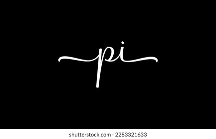 Buchstabe PI Logo Design Handschrift Signatur Stil Vektorvorlage.