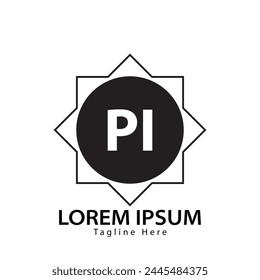 letter PI logo. PI. PI logo design vector illustration for creative company, business, industry
