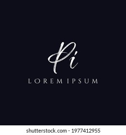 Letter PI luxury logo design vector