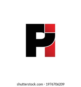 Letter PI simple logo design vector