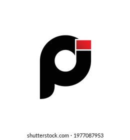 Letter PI simple logo design vector