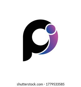 Letter PI simple logo icon design vector