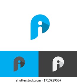Letter Pi simple symbol vector template in blue color. Business Pi letter symbol design. Vector illustration EPS.8 EPS.10
