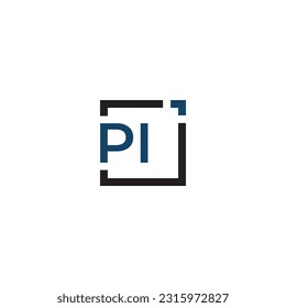 Letter PI Square Arrow Pointing Up Logo Design Vector