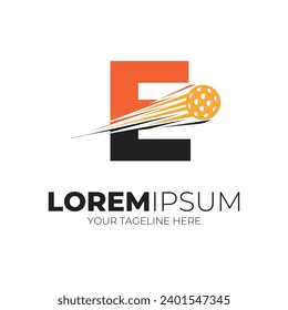 Letter - Pickleball Ball Initials Logo Design Vector Illustration