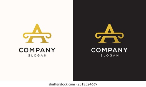 Letter A pillar logo. Monogram letter A logo icon