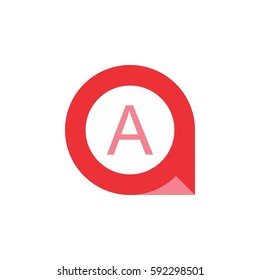 letter a with pin location icon logo vector