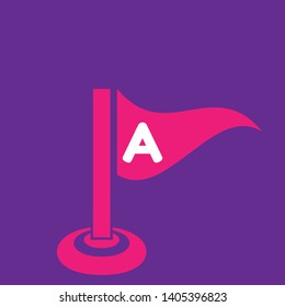 letter A with pin location logo