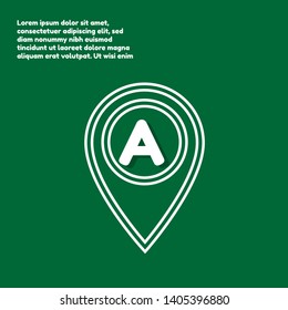 letter A with pin location logo