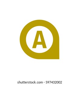 letter a with pin location logo vector