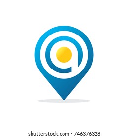 letter A Pin Logo icon vector illustration