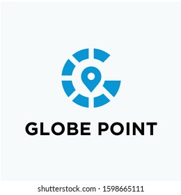 Letter Pin Point Logo Design Element.Location pin icon. Red taxi pointer. Simple flat point template. Infographic design element for navigation app, place on map mark. Isolated illustration on white b