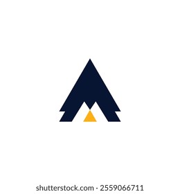 Letter AM Pine Logo Design. M Icon