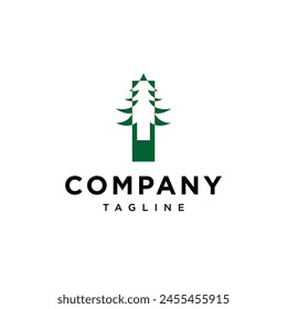 
Letter I Pine Logo icon vector template.eps