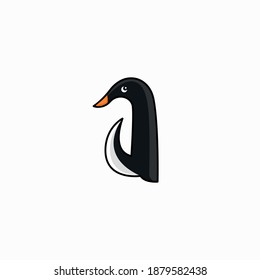 letter A with pinguin logo icon vector