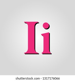 letter I pink