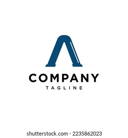 A Letter Pipe Plumbing HVAC Vector logo icon vector Template.eps