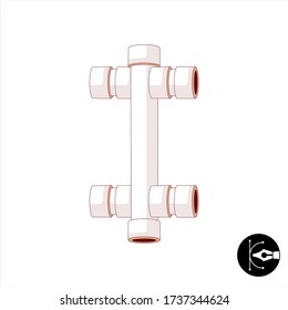 Letter I pipeline cartoon vector alphabet.