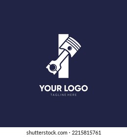 Letter I Piston Logo Design Vector Icon Graphic Emblem Illustration