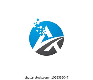A Letter Pixel art design Logo Template