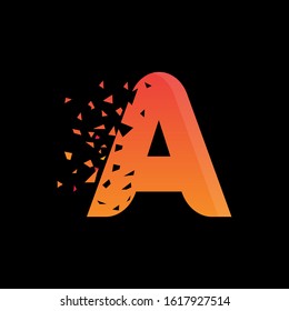letter A pixel creative logo design