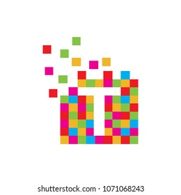 letter pixel logo