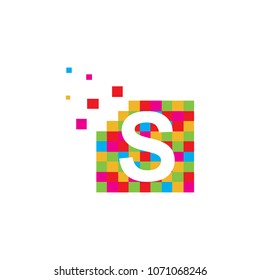 letter pixel logo