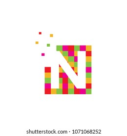 letter pixel logo