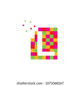 letter pixel logo