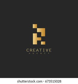 letter A pixel logo