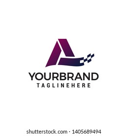 letter A pixel logo design concept template vector
