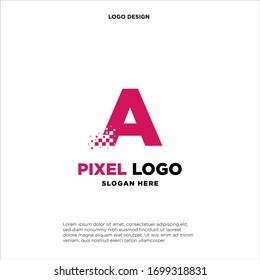 A Letter pixel logo design modern template