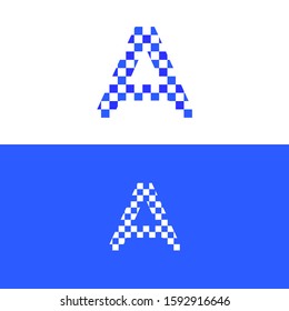 A Letter Pixel Logo Design Template