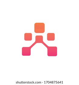 Letter A pixel logo design template illustration
