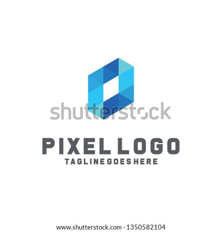 Letter Pixel Logo Digital Technology Symbol Design
