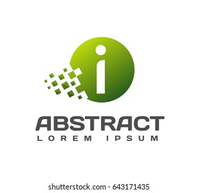 I Letter Pixel Multiply Logo Vector Template