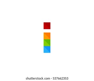 Letter I Pixel Square Logo Design Template Element