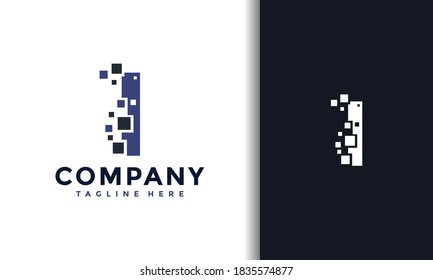 Logo de la tecnología de píxeles de la letra I