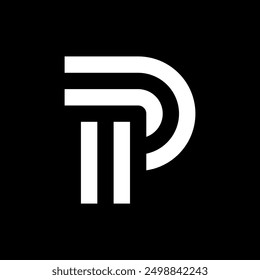 Letra PJ o JP logotipo de monograma creativo