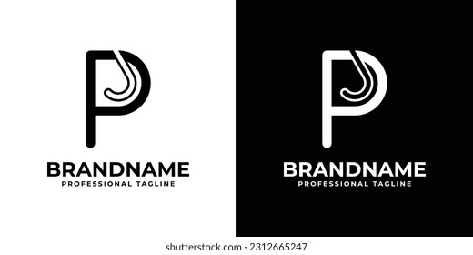 Letter PJ or JP Monogram Logo, suitable for any business with PJ or JP initials.