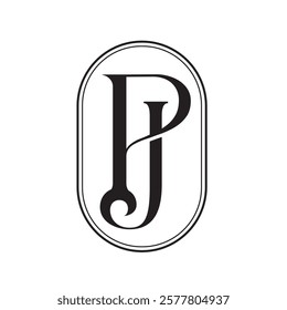 letter PJ or JP vector logo design for luxury, fashion, jewelry, boutique, and startup