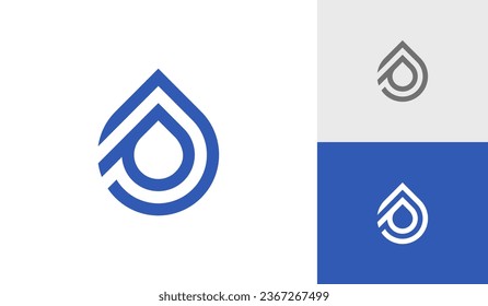 Letter PJ water drop logo design