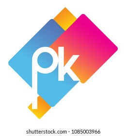 Letter PK logo with colorful geometric shape, letter combination logo design for creative industry, web, business and company.
