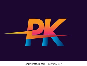 Letter Pk Logo Lightning Icon Letter Stock Vector (Royalty Free ...