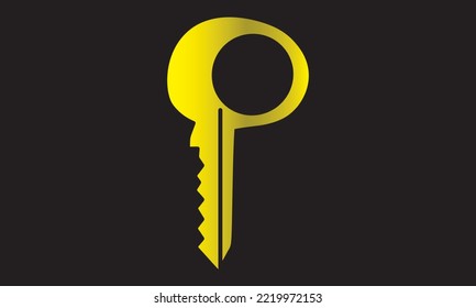 letter p,key vector Key logo design inspiration.