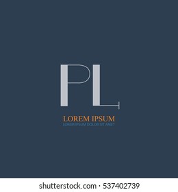 letter Pl logo design for company identity